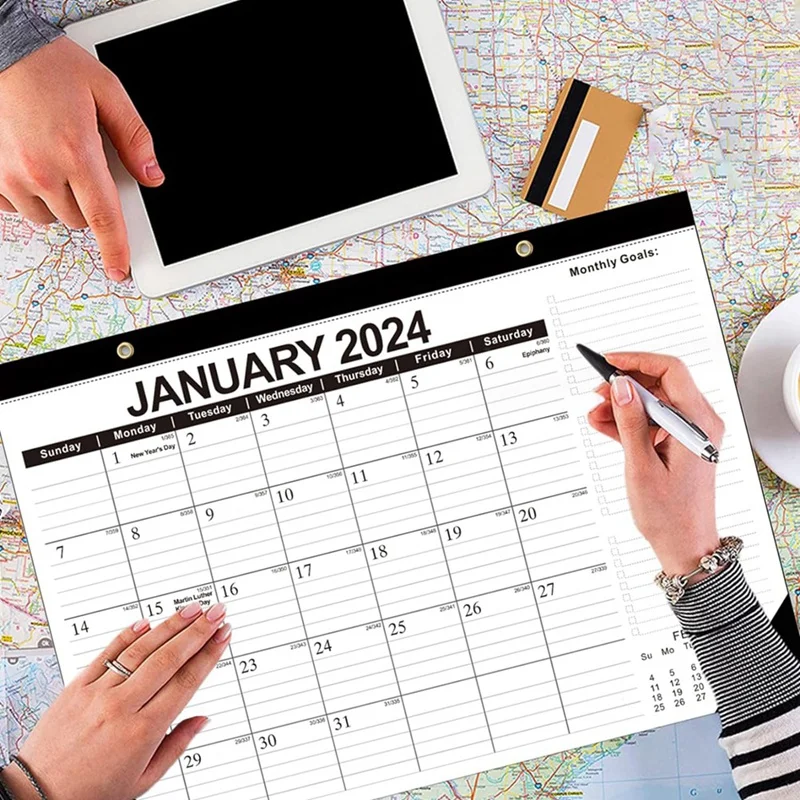 17X12 дюймов с января 2024 года по июнь 2025 ежемесячный планировщик календарь 2024-2025