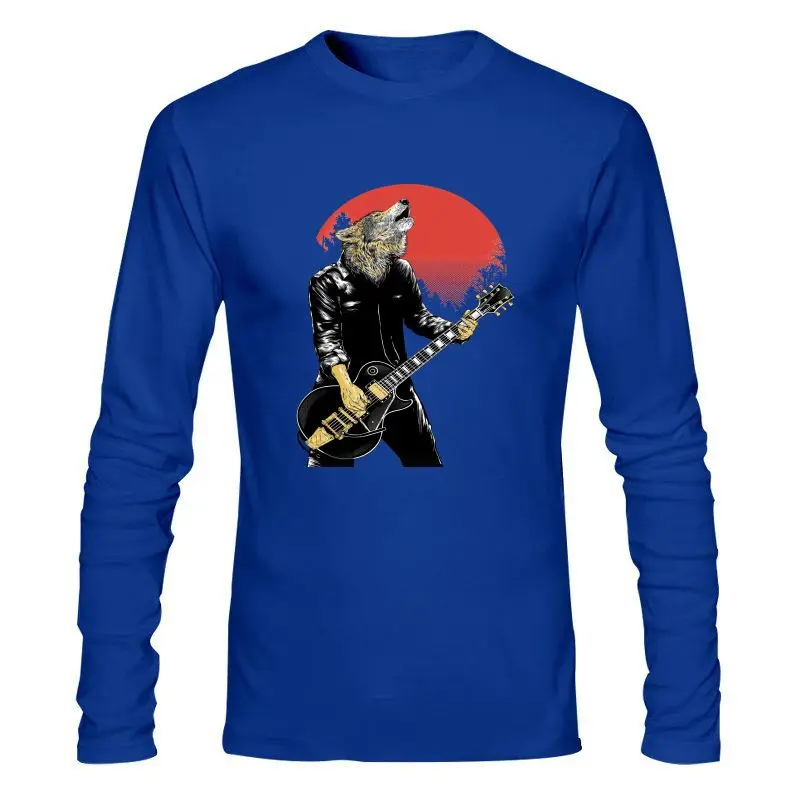 

Man Clothing Wolf Band Tshirt DJ Guitar Lover T Shirts Punk Man T-Shirts Fall Tees Latest Cotton Tee-Shirts Heavy Metal Clothes