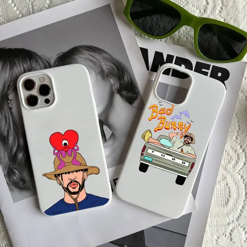 

Yo Perreo Sola Bad Bunny Maluma pattern Phone Case Candy Color for iPhone 6 7 8 11 12 13 s mini pro X XS XR MAX Plus