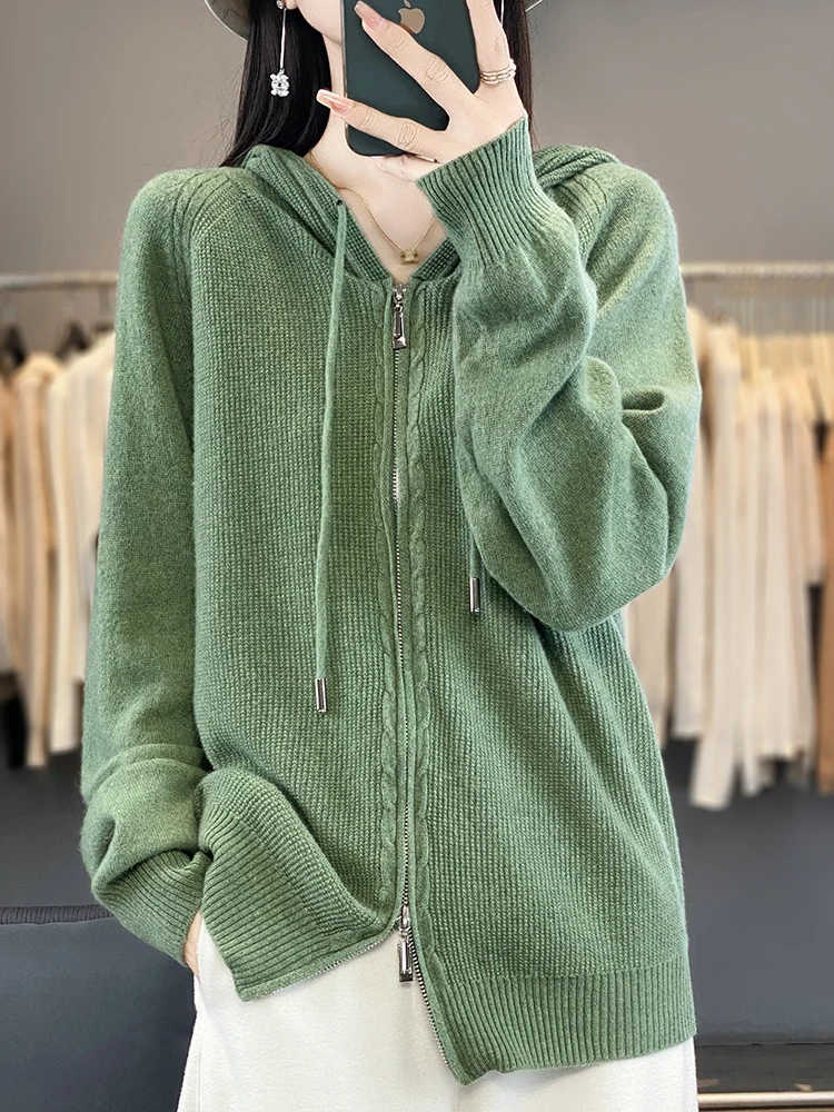 Женский кашемировый свитер с капюшоном сезон осень-зима пуловер из 100%