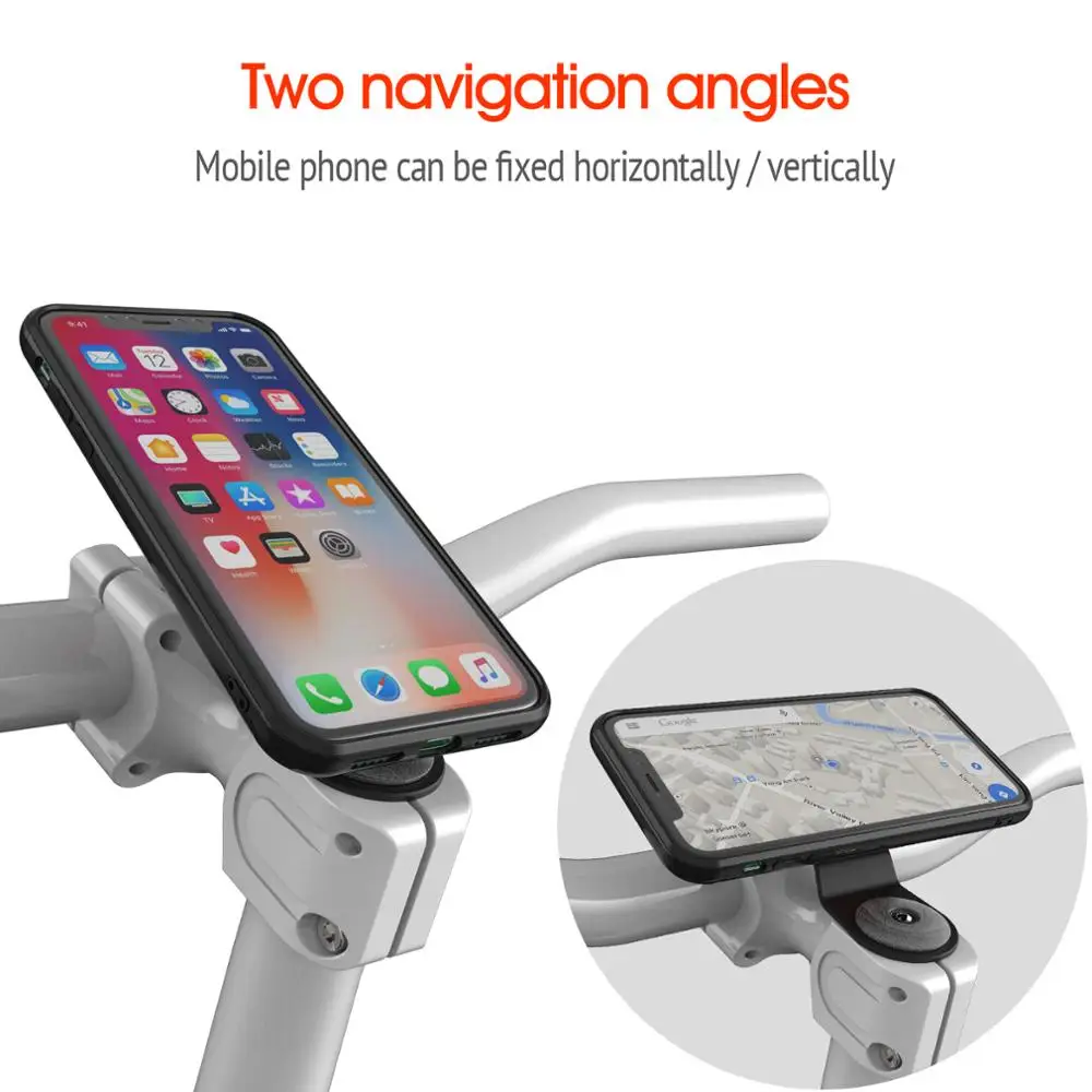 Mountain Bike Phone holder for iPhone 11Pro X MAX Xr 8plus 7 SE bicycle Mount Bracket Clip rotate Stand Kit With shockproof case