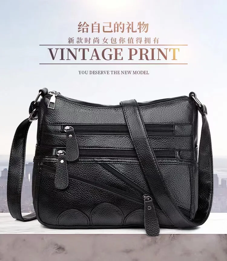 Travel Portable With New Fashionable High-Quality Leather Women's Shoulder Bag Multi-Function Large-Capacity Handbag