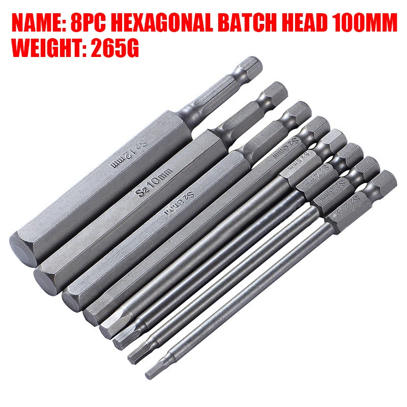 

8Pcs 1/4‘’ Shank Magnetic Electric Drill Screw Driver Bit Hand Repair Tools Drive Screwdriver Bits Hexagon Wrench Drill Bits Set