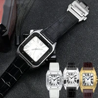 watch accessories for cartier santos100 watch 20mm 23mm men women high quality cowhide strap folding buckle leather watchband