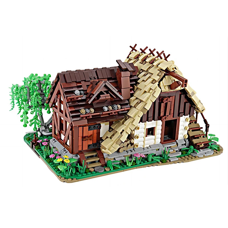 

Retro Architecture Medieval Old Water Mill MOC C9287 Building Blocks Set Water House Hut Bricks Toys For Children Birthday Gifts