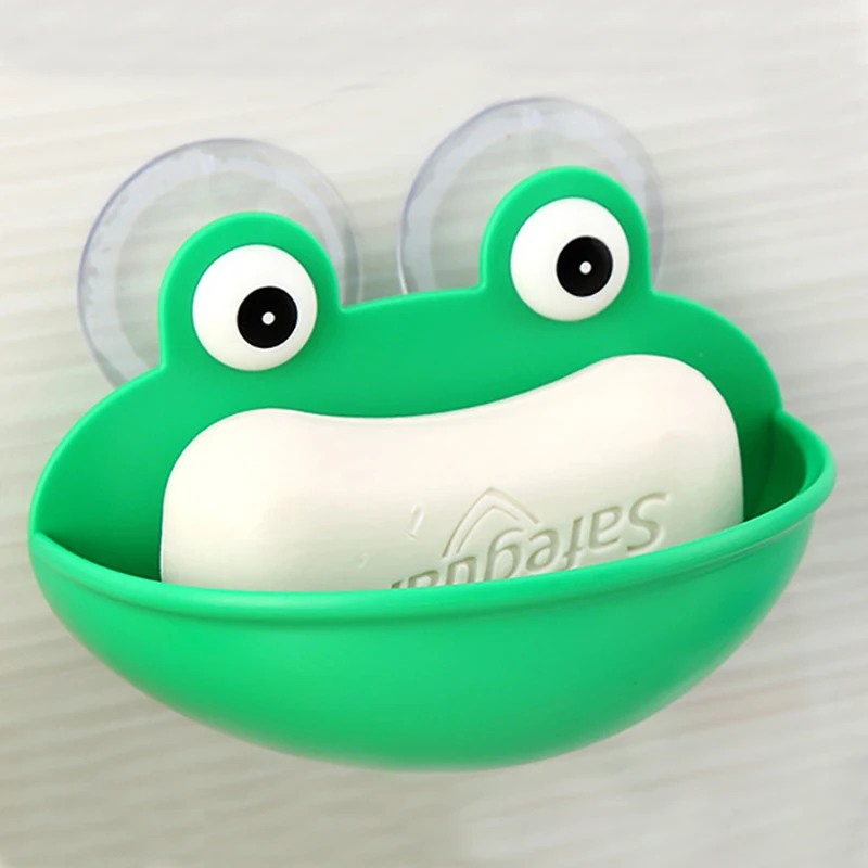 Креативный держатель мыла в форме лягушки для прочной душевой стены сливная вода