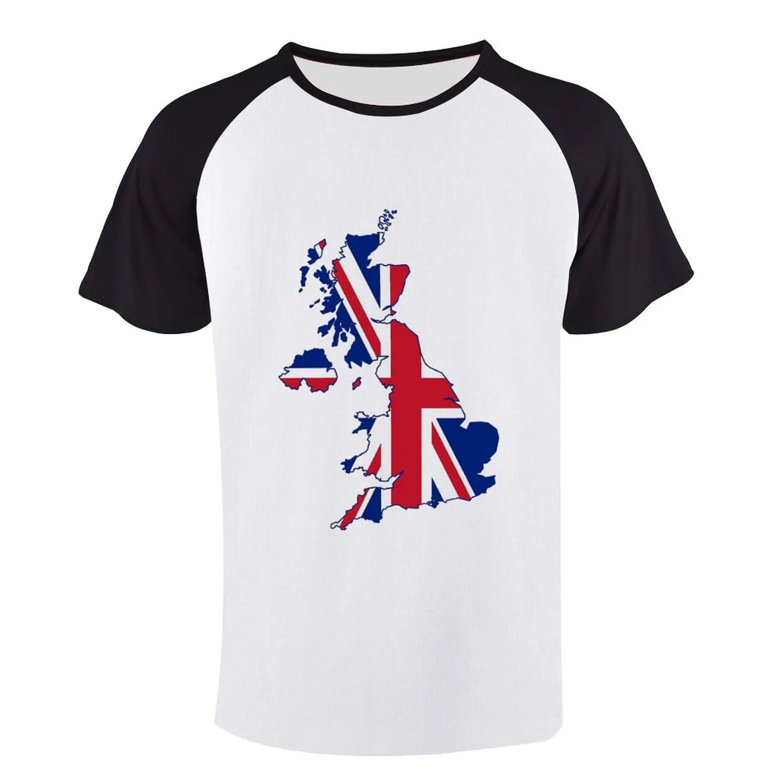 

Short Sleeve Raglan Shoulders Unique Flag Map of The United Kingdom Tees top Quality Motion Fitness Eur Size