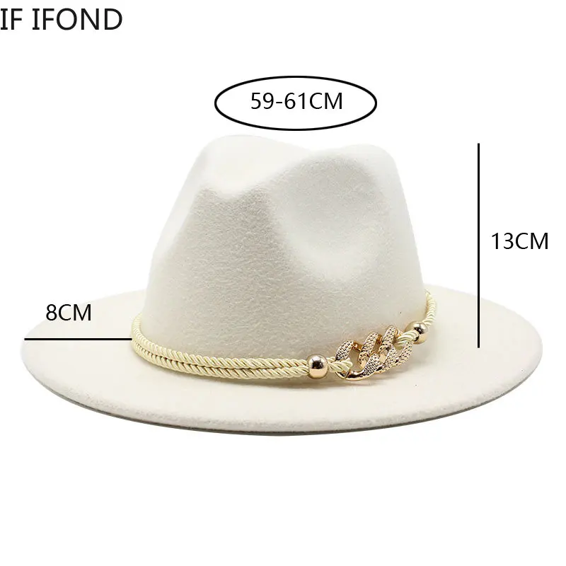

Fascinator White Fedora Hats For Women 59-61CM Big Size Men Party Church Wedding Cap Panama Felt Jazz Hats Gorras