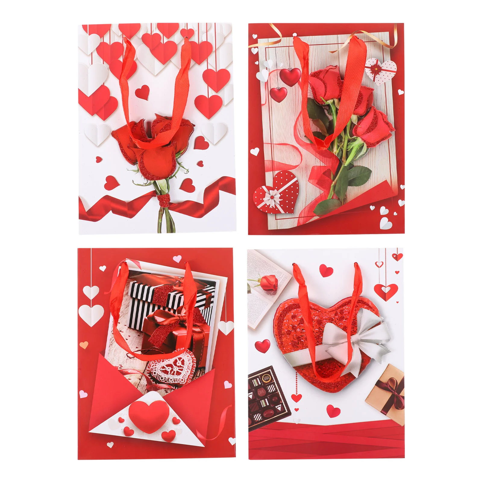 

4Pcs Paper Bags Candy Bags Gift Package Bags for Lover's Day for Gift Decor