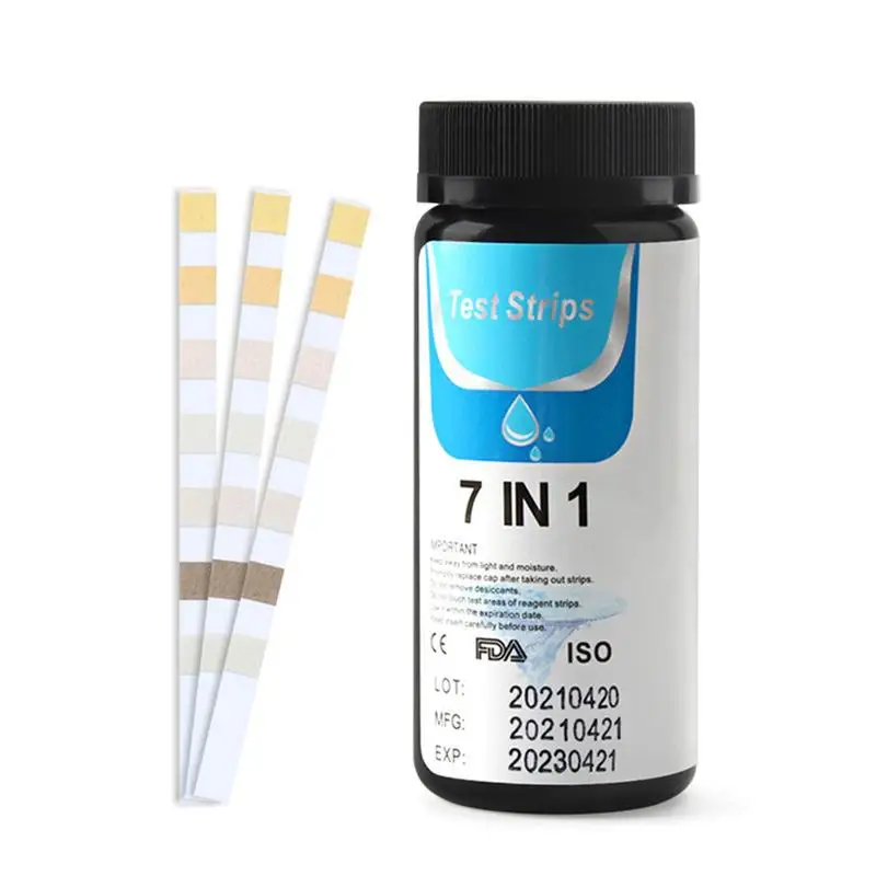 

Тест-полоски PH для бассейнов, тест-полоски 7 в 1 для горячей ванны, тест-полоски для воды, комплект для бассейнов, 50 шт.