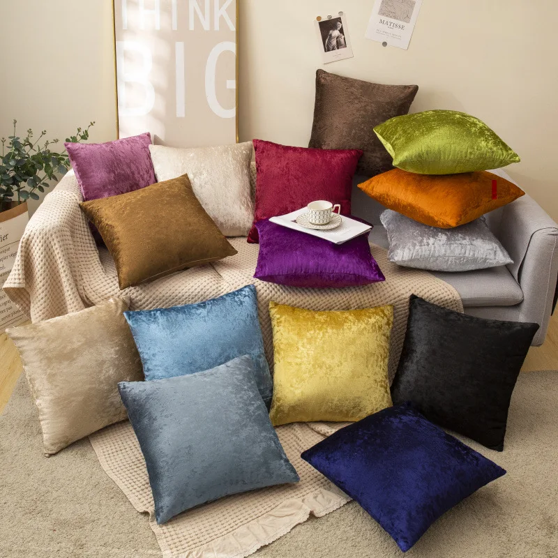 

45x45cm Crush Velvet Cushion Covers Square Pillow Case Home Sofa Chair Pillow Cover Couch Cushion Cover Decoration Home Decor