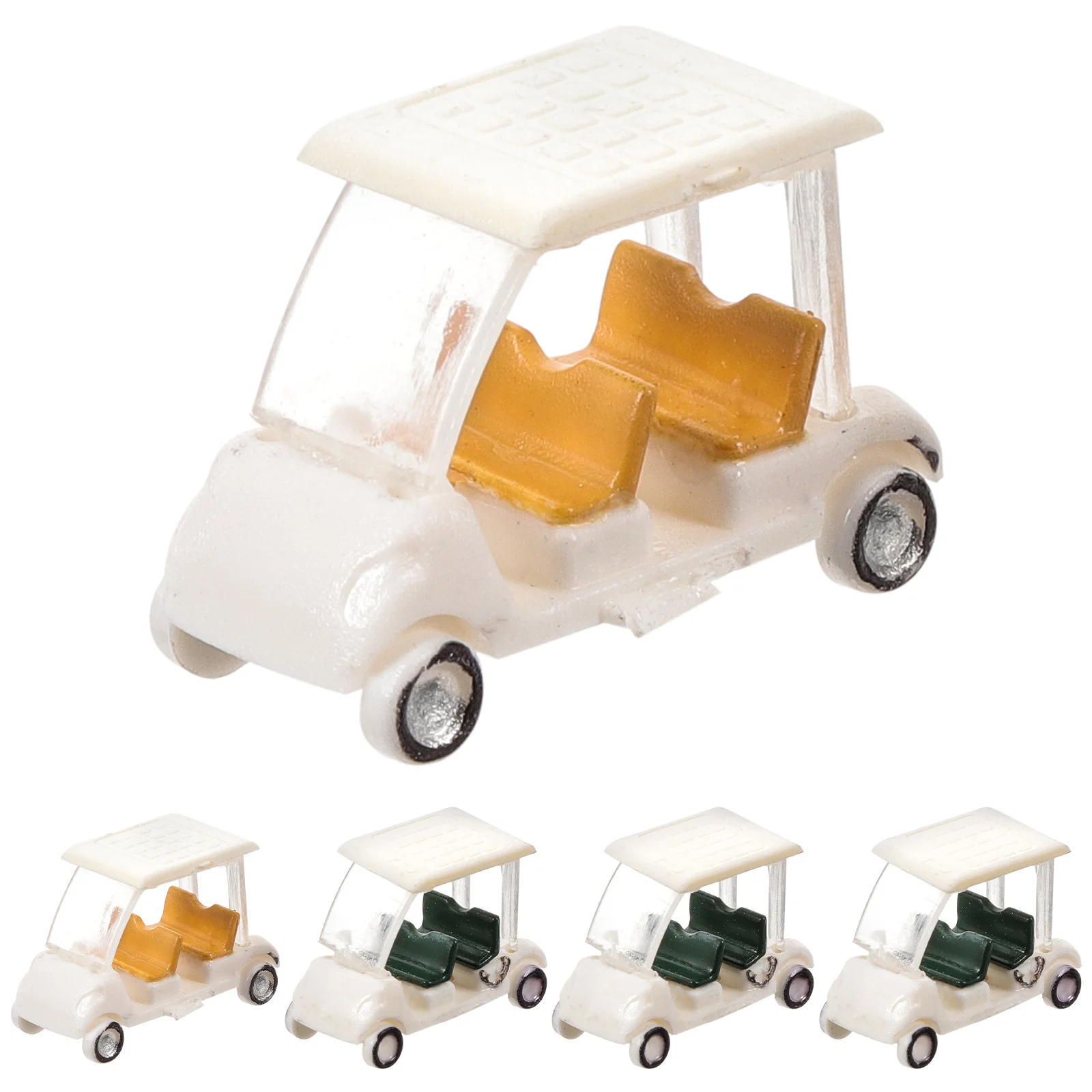 

5 Pcs Small Golf Cart Decor Miniature Toys Figurines Kid Outdoor Party Decorations Sand Table Golfs