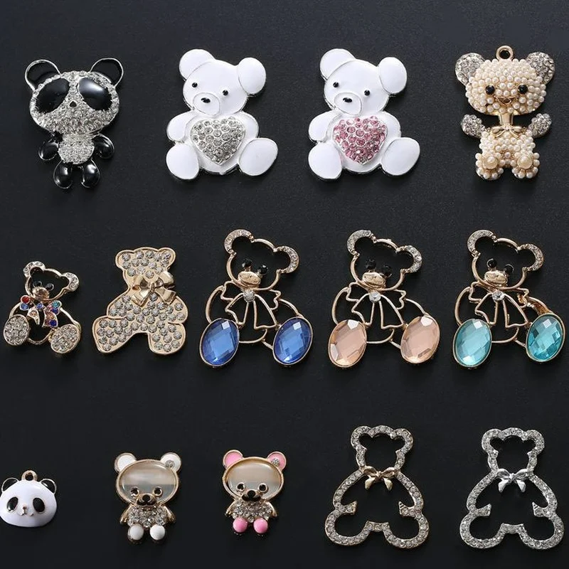 

Mosaic Diamond Bright Crystal Bear Diamond Gem Bear DIY Mobile Phone Shell Jewelry Pearl Bear Accessories Material