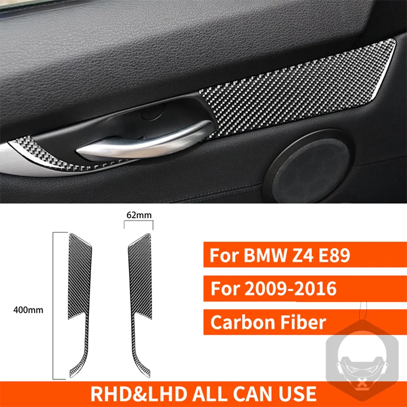 

Наклейки из углеродного волокна черного цвета для BMW Z4 E89 2009-2016, внутренняя дверная панель, декоративная отделка, защитные аксессуары для интерьера