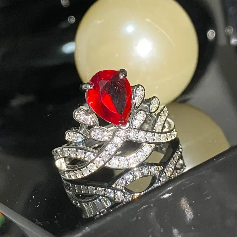 Высококачественное роскошное кольцо MDLFES Moissan Diamond Style с имитацией рубиновой