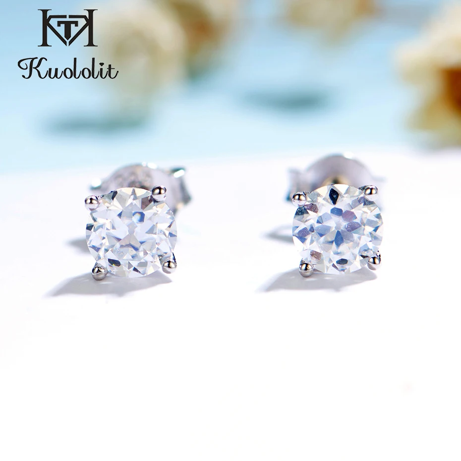 

Женские сережки-гвоздики kuolit GRA14K 10K OEC Moissanite, золотистые сережки с желтым золотом, розовое золото, d-цвет, Изящные Ювелирные изделия