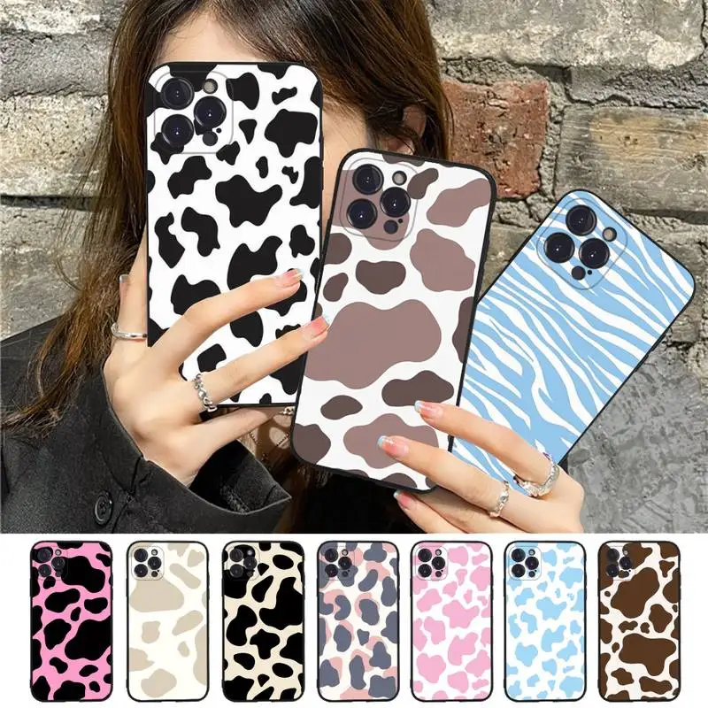 

Milk Cow Zebra Phone Case Silicone Soft for iphone 14 13 12 11 Pro Mini XS MAX 8 7 6 Plus X XS XR Cover