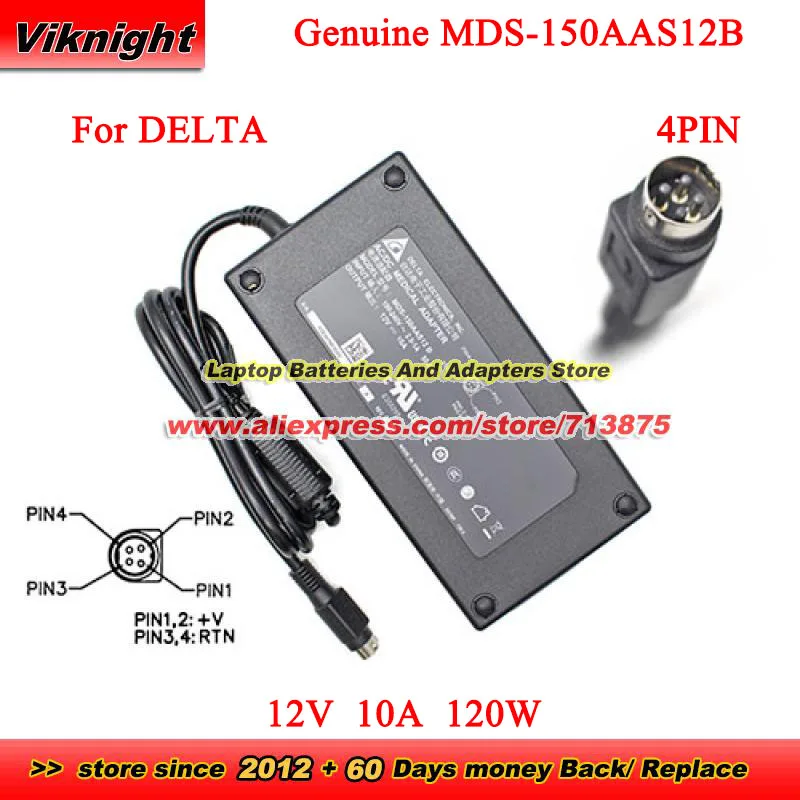 Подлинный медицинский адаптер переменного/постоянного тока DELTA MDS-150AAS12B 12 В 10 А 120