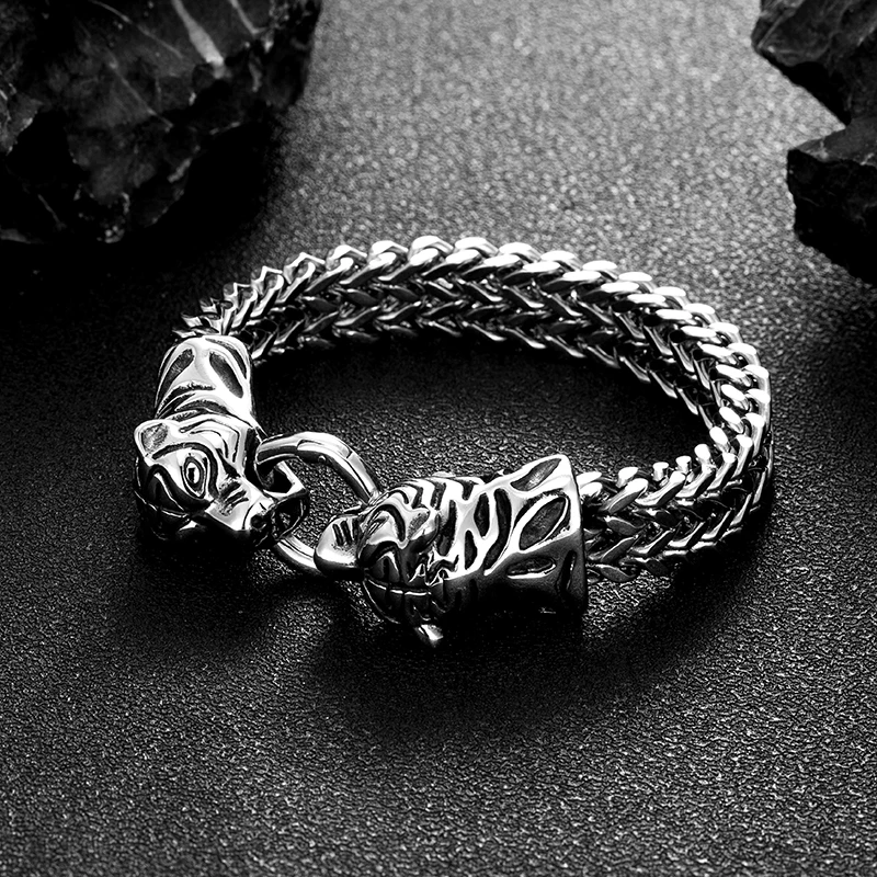 Мужской модный браслет в стиле хип-хоп панк мужской креативный из нержавеющей