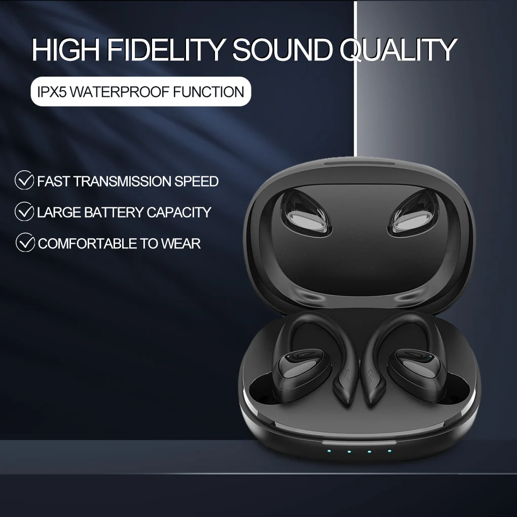 

TWS Bluetooth-compatible V5.1 Earbuds Rechargeable Wireless Ear Hook Earphones Headsets Sound Headphones