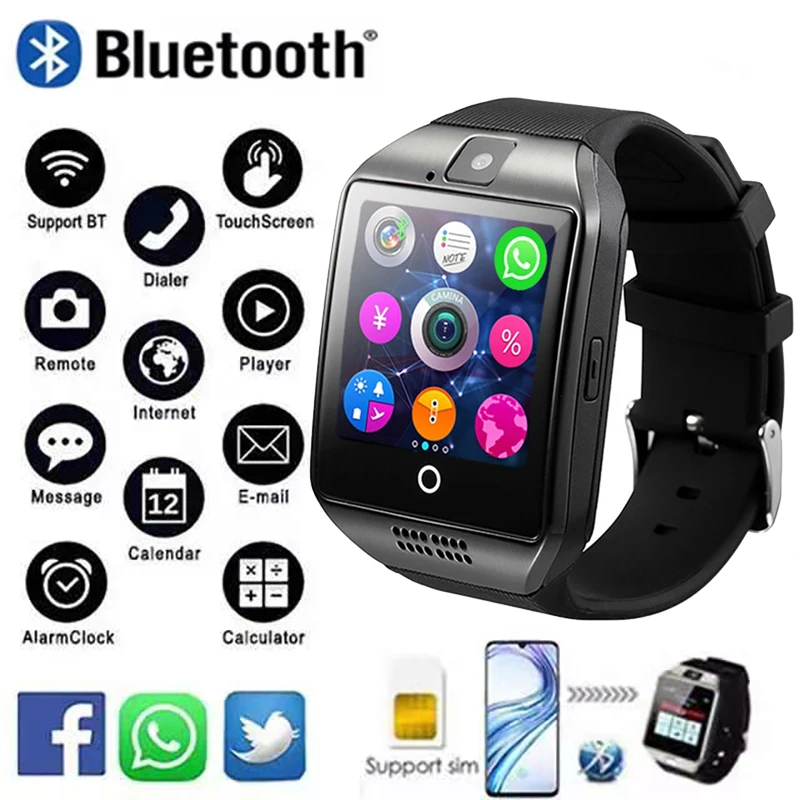 

Q18 Smart Watch With SIM Card Bluetooth Call Connected Women Wristwatch Men Sport Pedometer Clock Smartwatch Whatsapp Facebook