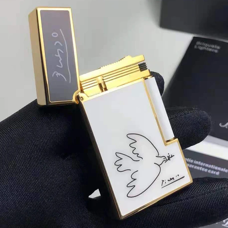 

Оригинальная металлическая газовая зажигалка, лак PicassoPeace, голубь, яркий пинг, звуковой коллекционный инструмент для мужчин, подарки, дымовые аксессуары