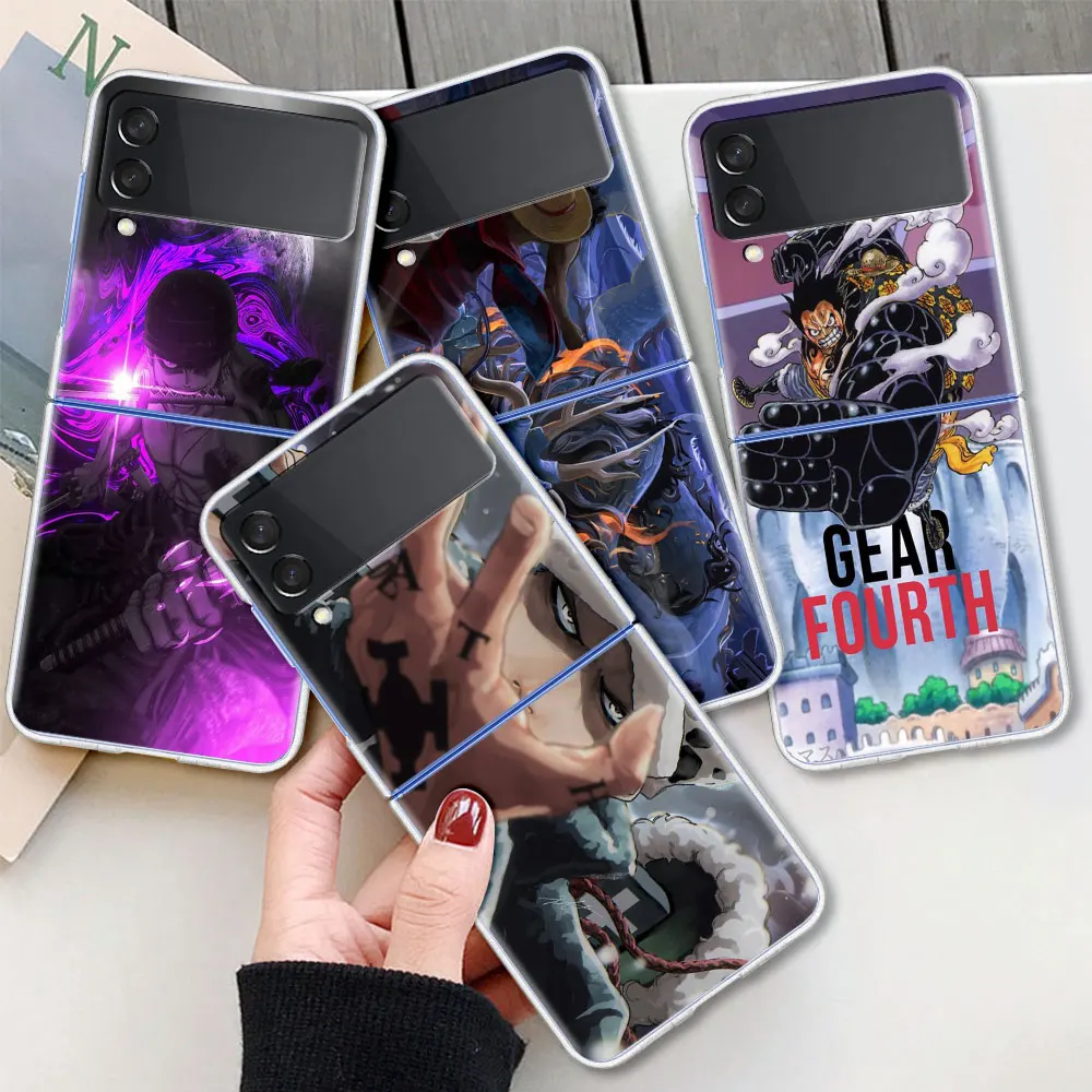 

Clear Case for Samsung Galaxy Z Flip3 5G ZFlip Flip 4G Phone Cover 6.7 Inches Hard PC Shockproof Casing One Piece Roronoa Zoro