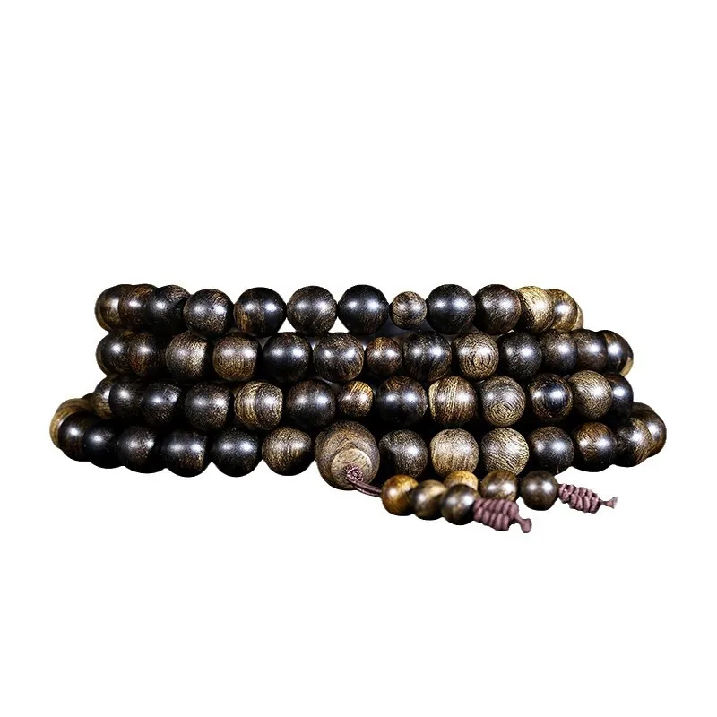 Натуральный браслет из агарового дерева 108 бусин старый материал тонущий высокое