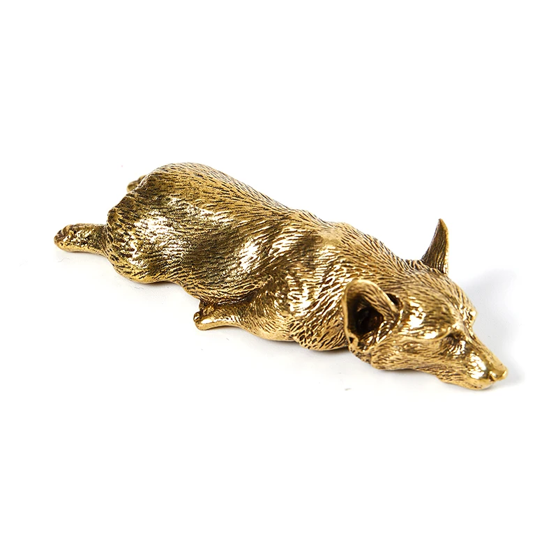 

Миниатюрные фигурки корги из чистой меди, украшение животных