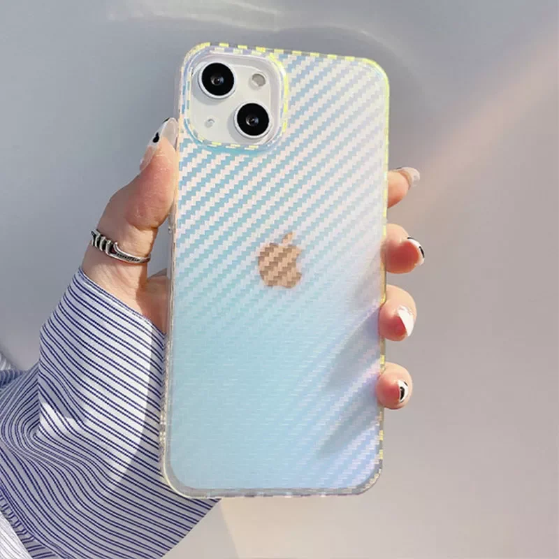 

Luxury Matte Gradient Carbon Fiber Shockproof Case For iPhone 13 Pro Max Case Full Lens Protection Cover For iPhone 11 12 Cover