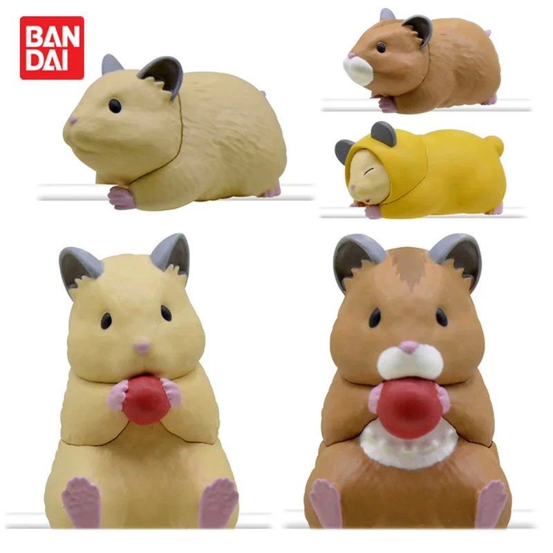 

Bandai Genuine Gashapon Capsule Toys Cute Kawai Hamster Six Help Daily Hug Data Cable Series Doll Model