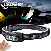 usb led rechargeable headlamp body motion sensor headlight portable head lamp camping light tactical head torch for hiking