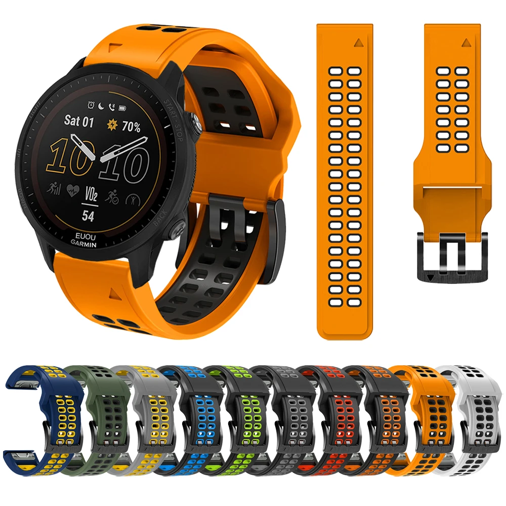 

QuickFit Sports Silicone Strap For Garmin forerunner 955 Solar 945 LTE 745 935 22mm Watch Band Bracelet Replacement Watchband