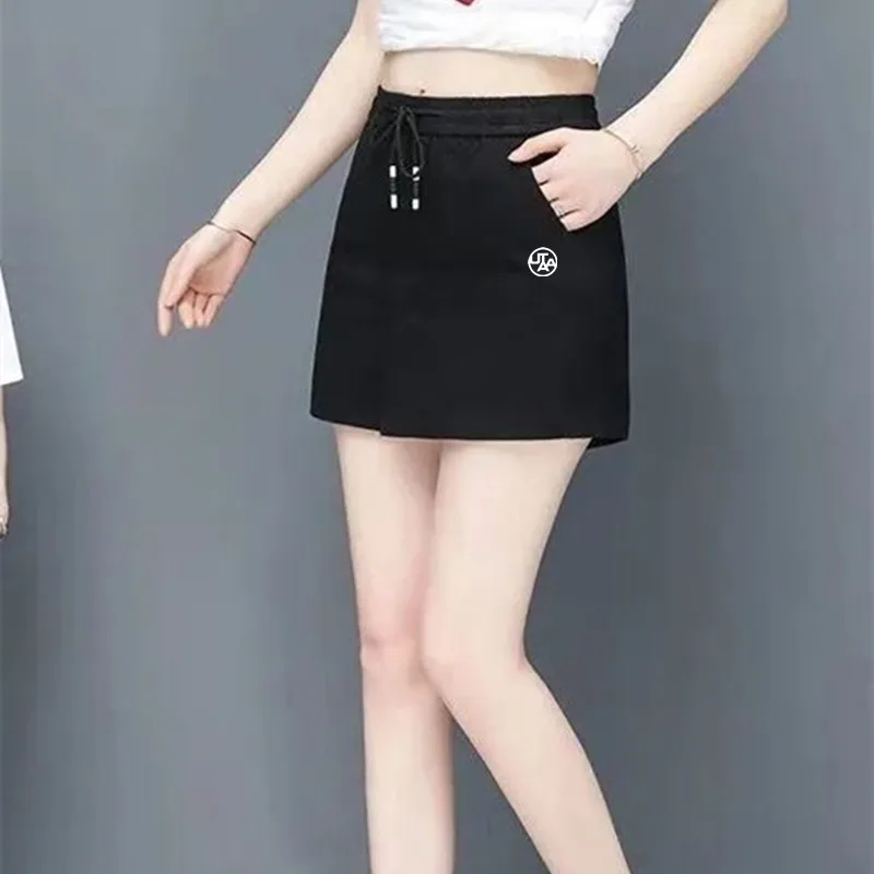 

High quality Women Golf wear skirt outdoors sport loose Slim golf Shorts Elastic belt+Safety pant ladies Summer Wide-leg pants