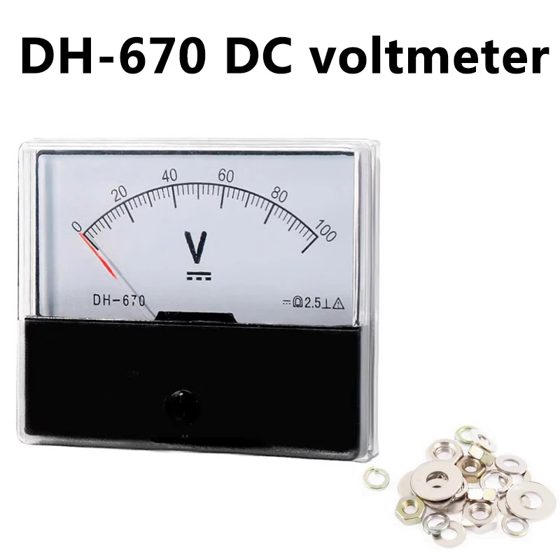 

DH-670 Вольтметр постоянного тока Аналоговый 5 В 10 В 15 В 20 В 30 В 50 В 100 В 150 В 300 В 500 В 70*60 мм Точность 2,5