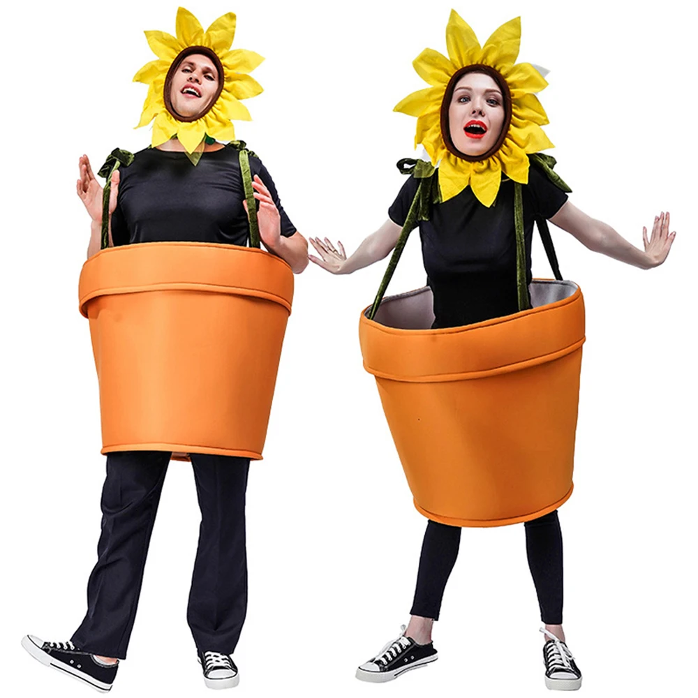 

Novelty Creative Cosplay Sun Flower Hat Flowerpot Funny Halloween Costume Prop For Carnival Themed Prom Stage Performance Party