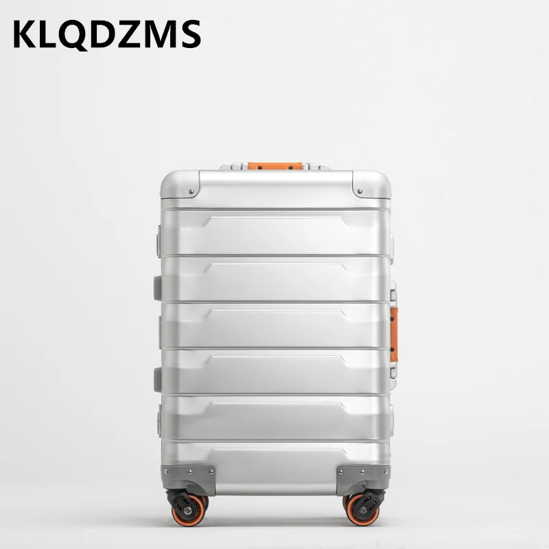 KLQDZMS 20 Inch The New Boarding Suitcase 100% Full Aluminum Magnesium Alloy Luggage 24 Inches Business Handheld Trolley Bags