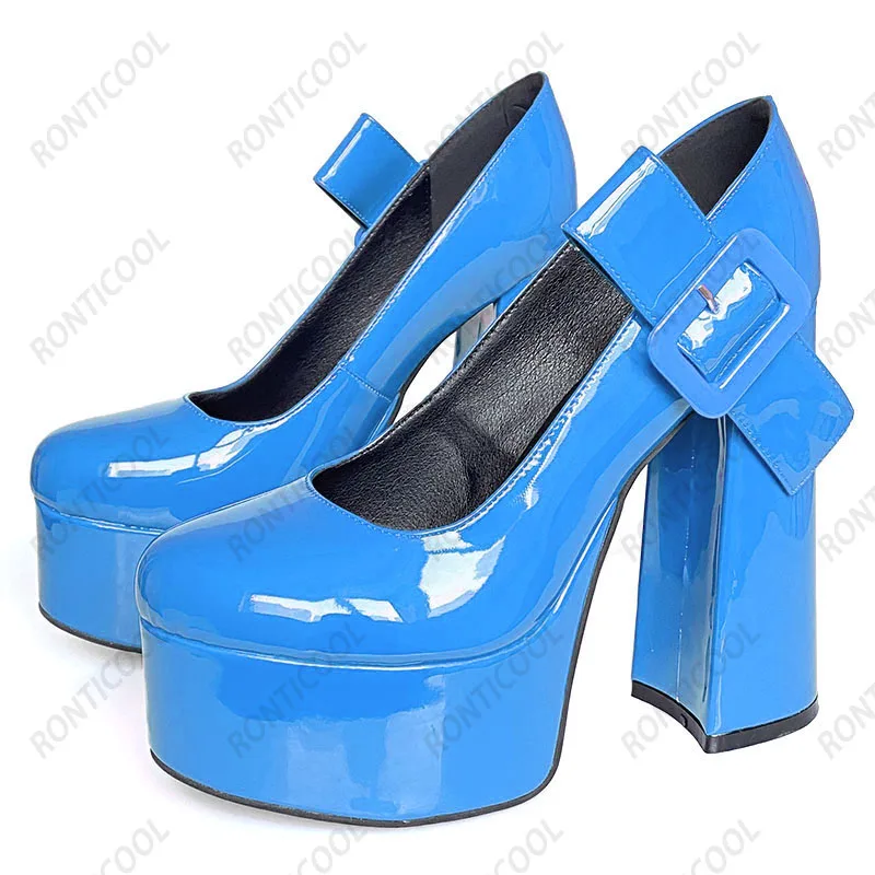Ronticool/Новое поступление женские туфли-лодочки на платформе массивном каблуке с