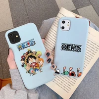 bandai anime one piece luffy phone case for iphone 11 12 13 mini pro xs max 8 7 6 6s plus x xr solid candy color case