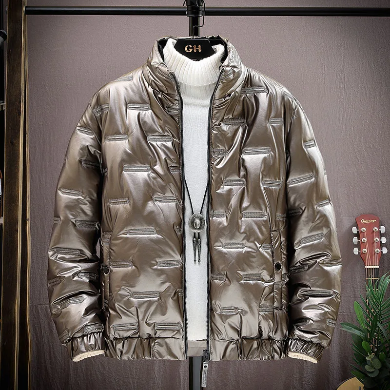 2021 Winter New Cotton Coat Men's Jacket Coat Korean Down Cotton Coat Thickened Cotton Jacket Stand Collar Large