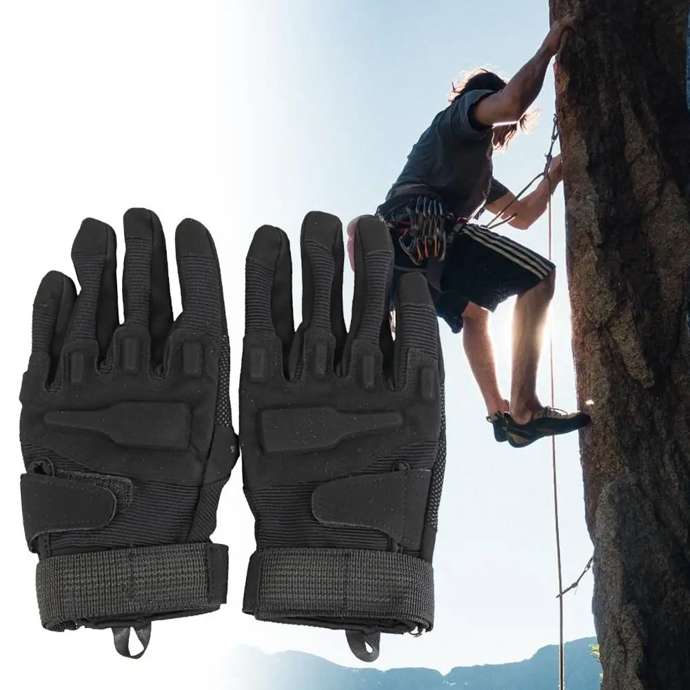 

1 Pair Climbing Gloves Wear-resistant Full Finger Unisex Gloves Anti-scratch Breathable Mesh Design Outdoor Gloves for Sport
