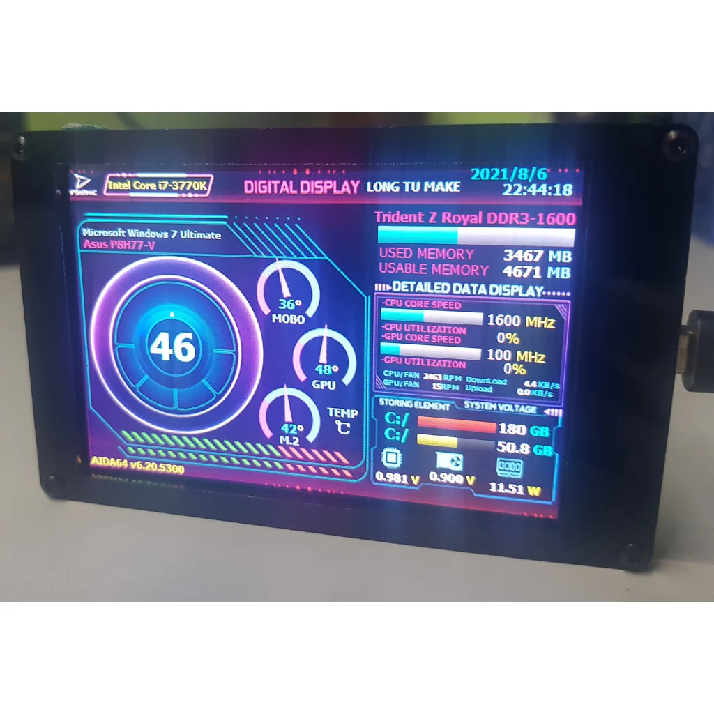 Nvarcher 3 5/5 дюймовый IPS ЖК-монитор AIDA64 USB динамический дисплей Sub-Screen Поддержка