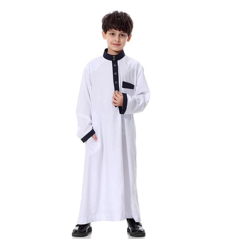 Muslim Abaya for Boys Jubba Thobe Middle East Long Robes Kaftan Arab Dubai Adult Long sleeve Islamic Clothing