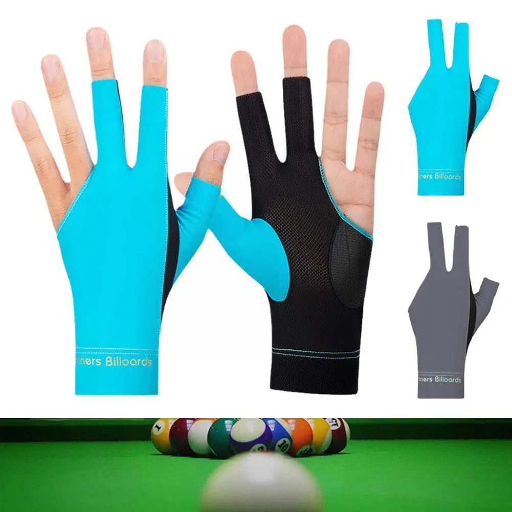 

Breathable Three Finger Gloves Pure Cotton Non Slip Stickers Single Left Hand Billiards Gloves For Menand Women H1C3