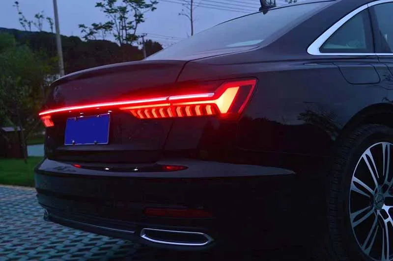 

Chrome Through trunk rear lamp LED cross lamp For audi new a6 C8 2018 + width light modified new streamer through tail light