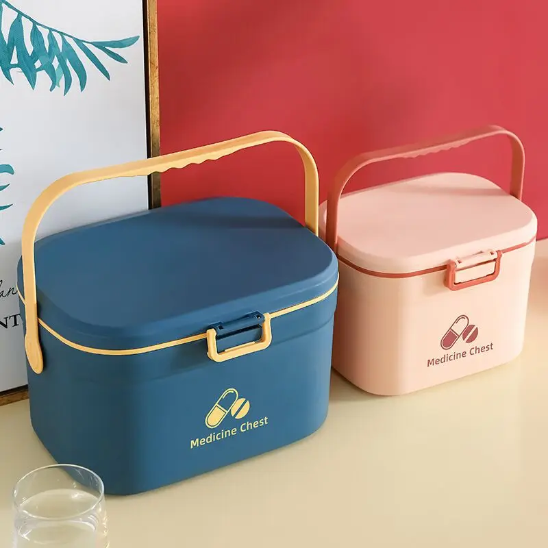 

Fast Shipping Plastic Medical Box Home Emergency Cabinet Multi-Layer Large Medicien Chest First Aid Kit Bag Storage Container