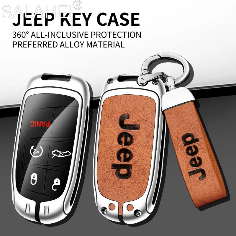 

Zinc Alloy Car Smart Remote Key Cover Case Holder Shell Keychain For Jeep Compass Renegade Grand Commander Cherokee Accessories