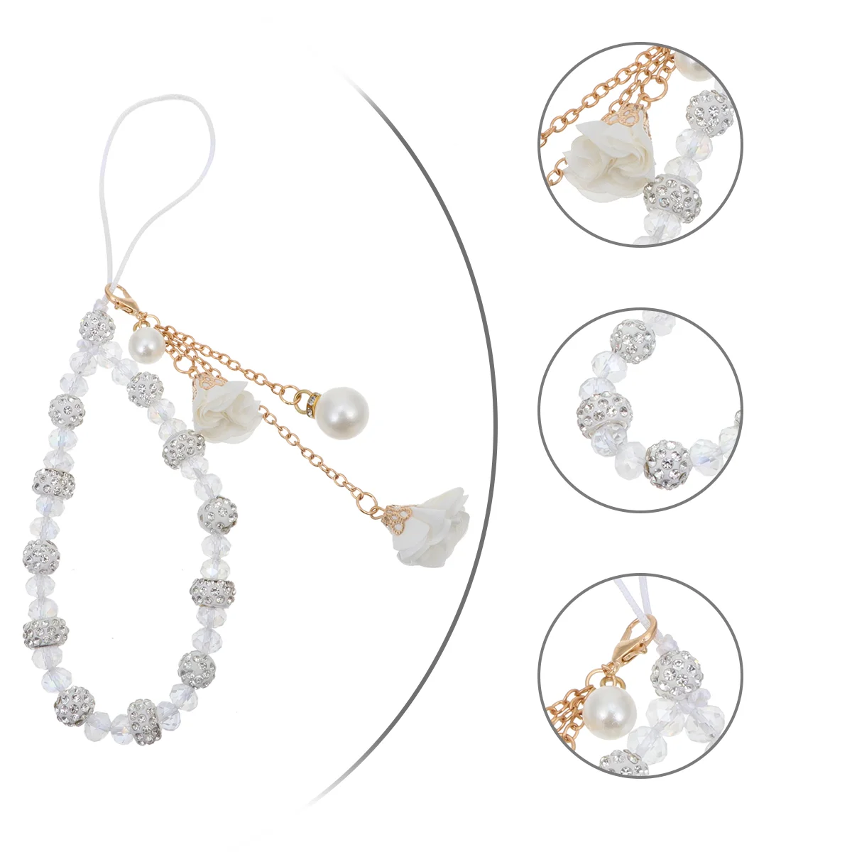 

Mobile Phone Non- Bracelet Bag Pendants Hanging Decoration Dainty Pearl Necklace Beaded