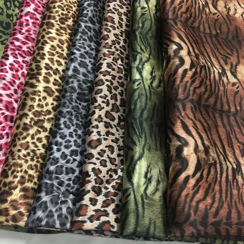 

Satin Printing Pattern Satin Leopard Printing Imitation Silk Satin Clothing Lining Bag Lining Fabric