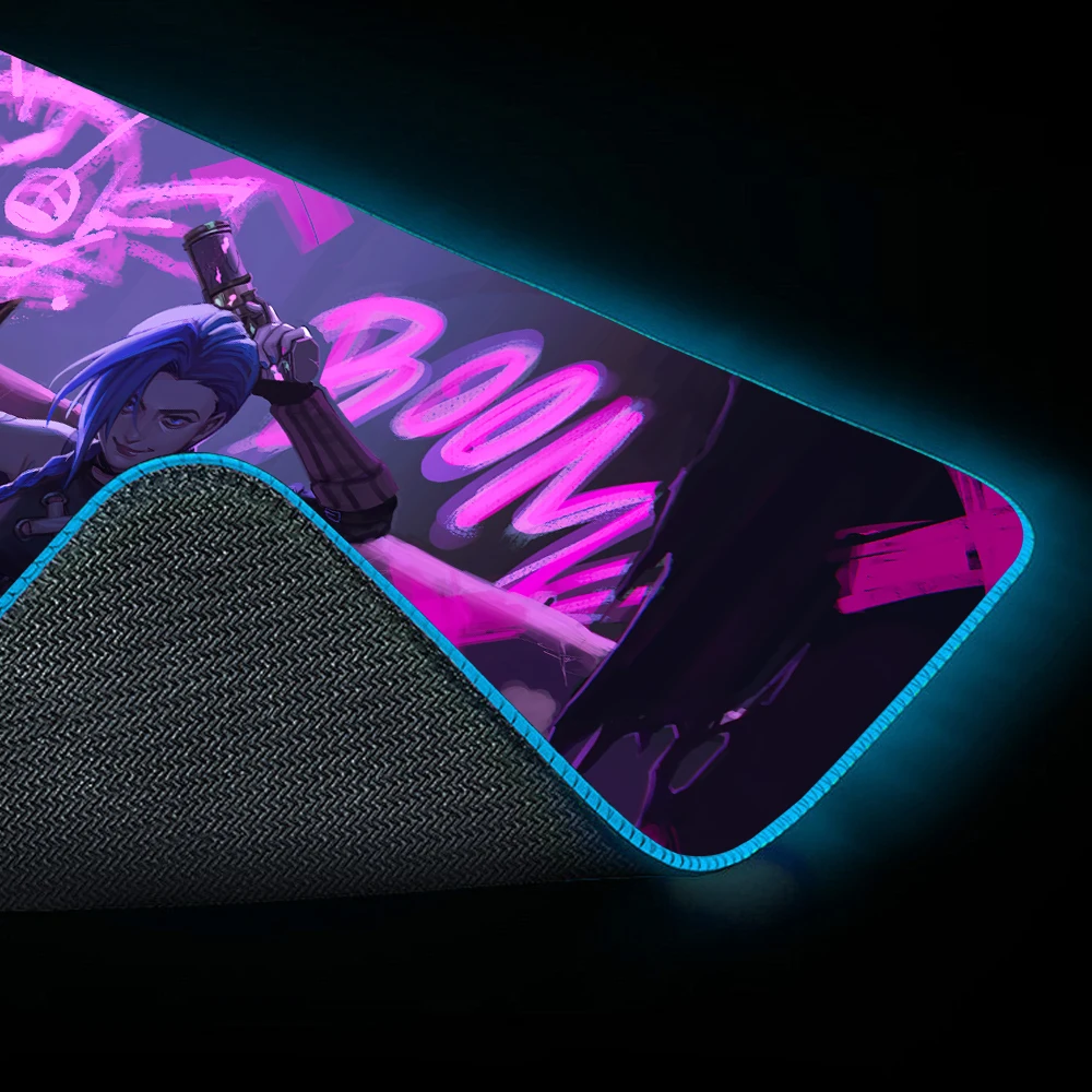 high quality league of legends jinx gaming mouse pad laptop gamer rgb mousepad anime antislip mat keyboard deskmat for overwatch free global shipping